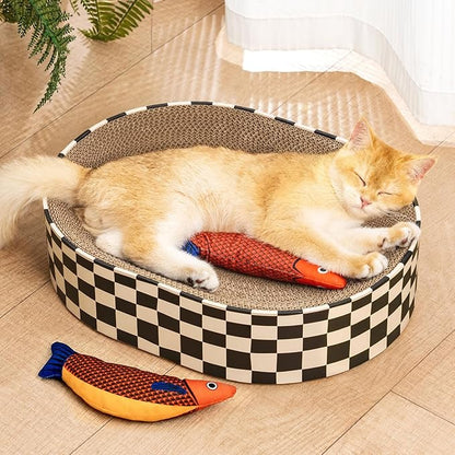 Conlun Cat Scratcher Bed, 2 in 1 Oval Cat Scratching Board by Conlun