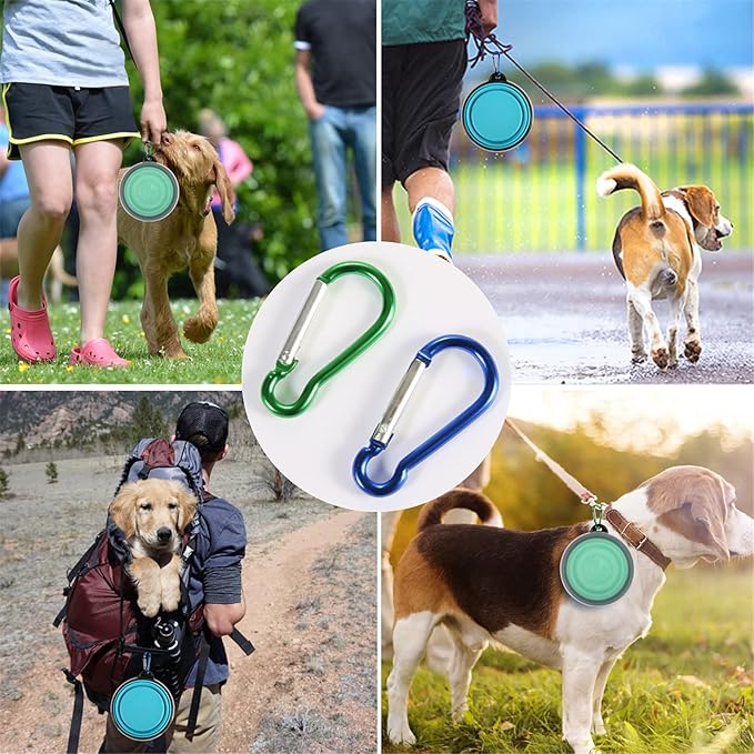 SLSON Collapsible Bowl with Cover Lids, 2 Pack Dog Travel Bowls Portable - Image 7