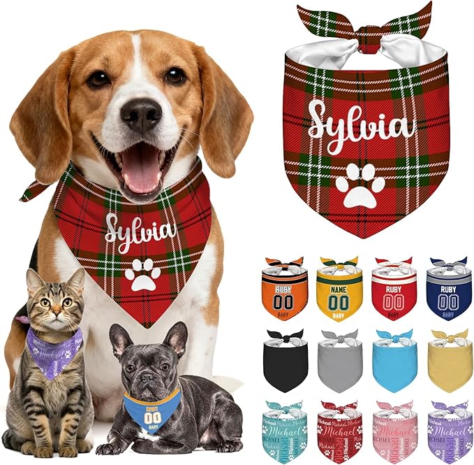 Personalized Dog Bandanas Custom Pet Scarf by Unknown