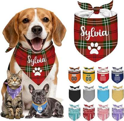 Personalized Dog Bandanas Custom Pet Scarf by Unknown