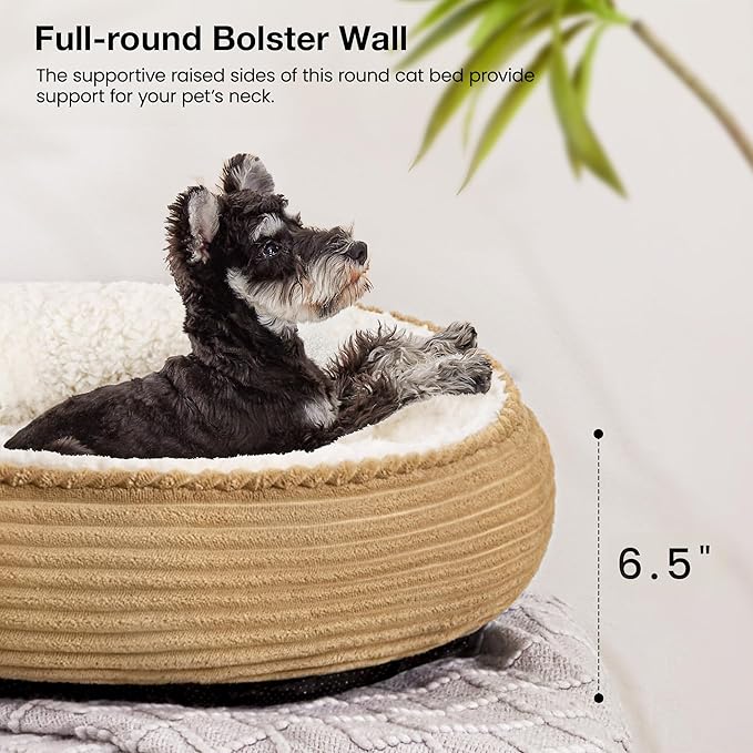 Love's cabin Round Donut Cat and Dog Cushion Bed, 24in Pet Bed - Image 5