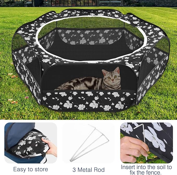 Pawaboo Small Animals Playpen, Waterproof Small Pet Cage Tent - Image 5