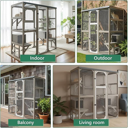 Large Outdoor Cat Catio Enclosures, Wooden Catio Window Cat Patio - Image 6