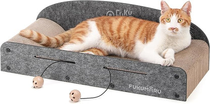 FUKUMARU 26 Inch Large Cat Scratcher Bed, 2 Reversible Cardboard Cat Scratch by FUKUMARU