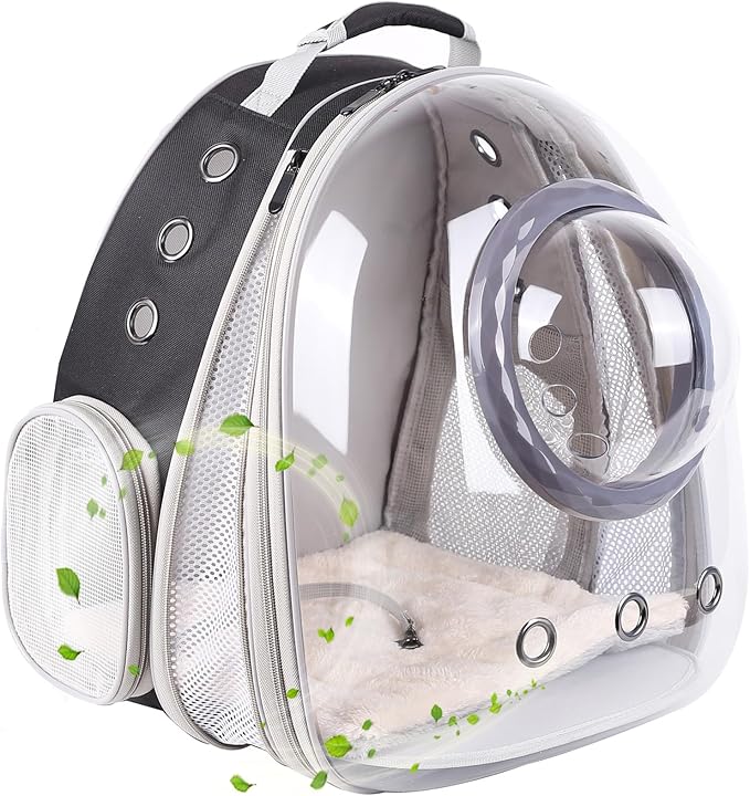 Cat Backpack Carrier, Space Capsule Astronaut Clear Bubble Front Extension to by halinfer