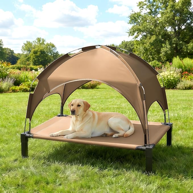 Heeyoo Elevated Dog Bed with Removable Canopy, Portable Dog Cot with Sun - Image 7