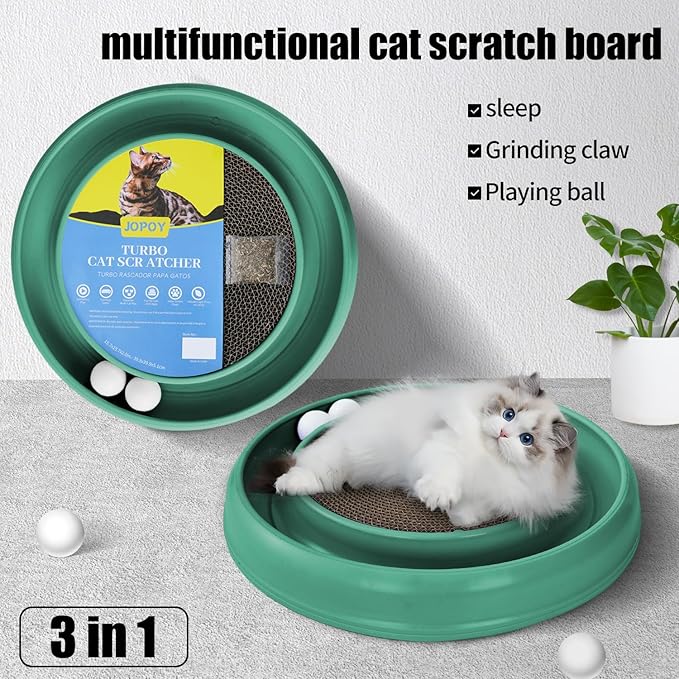 Cat Scratcher Toy Ball Track for Indoor Cats, Round Interactive Scratching - Image 2