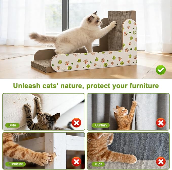 TIMHAKA Cat Scratcher, 22.7 Inch L-Shaped Cat Scratching Board - Image 5
