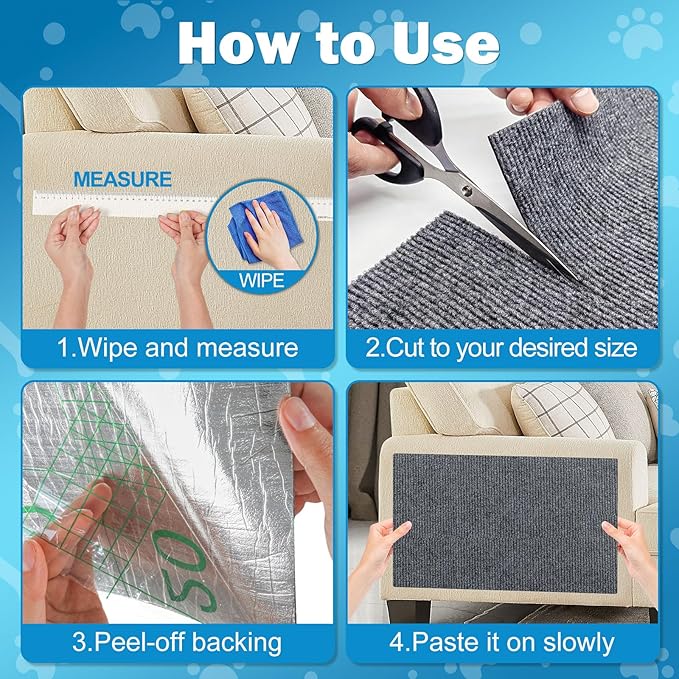 ENONCI Cat Carpet Protector 47.2"x15.8", Wall Corner Cat Scratcher Pad - Image 7