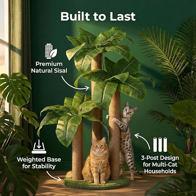 LEMONDA 31.5Inch Cat Scratching Post, Cat Scratcher Tree - Image 2
