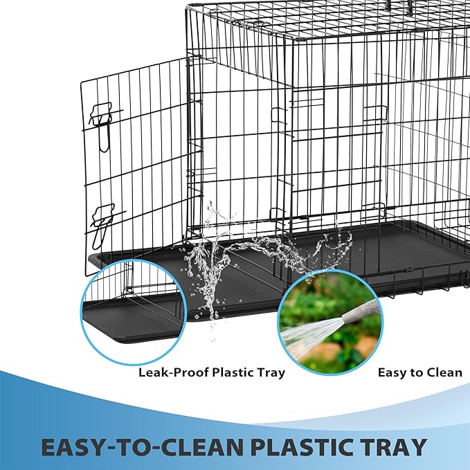 BestPet | 42" Dog Crate | Black | Foldable Metal Kennel - Image 4