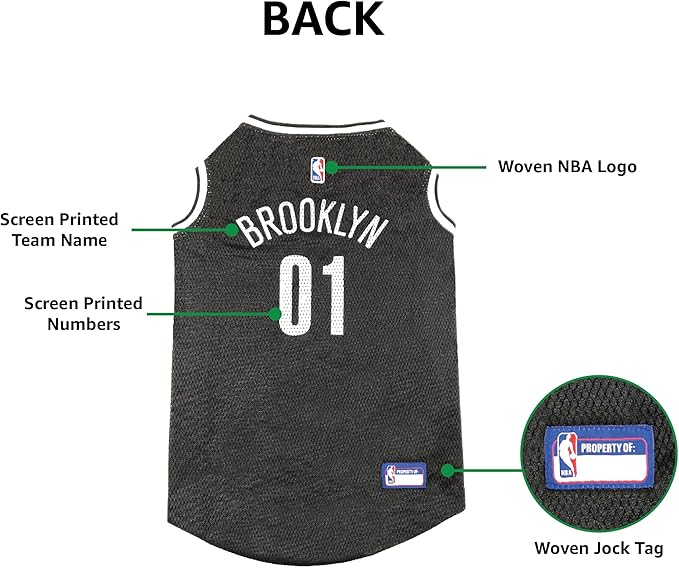 NBA PET Jersey Brooklyn NETS Basketball Dog Jersey, X-Large. Best Licensed - Image 7