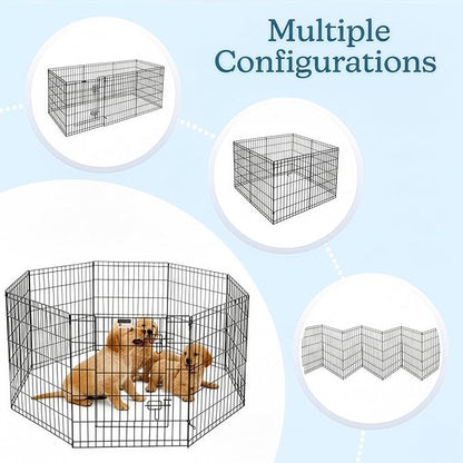 Dog Playpen - Foldable Metal Exercise Puppy Play Pen - Indoor/Outdoor Pen with - Image 7
