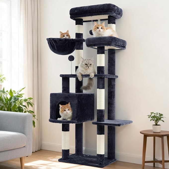 Gitelsnour Cat Tree for Indoor Cats, 55.1 inch Cat Tower - Image 8