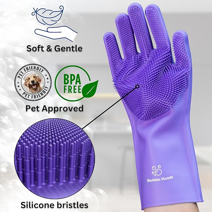 Dog Shampoo Gloves for Bathing – Silicone Dog Washing Gloves - Image 3