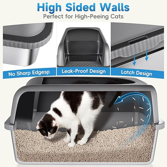 2 Pack Stainless Steel Cat Litter Box - Image 2