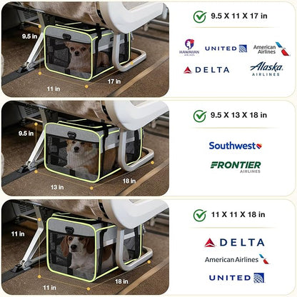 Lekereise Top-Expandable Pet Carrier 18x11x11Inch Delta American United Airline - Image 2