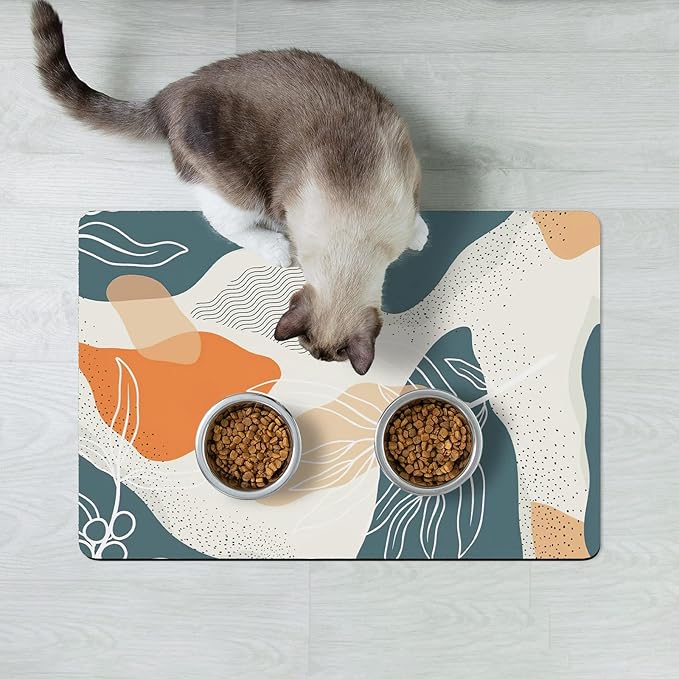 Rnivvi Dog Food Mat, 3MM Anti-Slip Rubber Pet Feeding Rug Protect Floors - Image 7