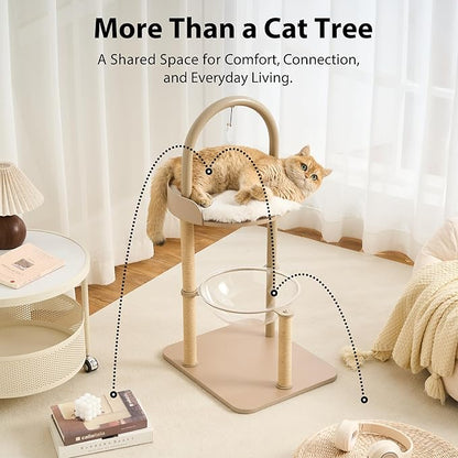 34" Modern Cat Tree Furniture, Minimalist Metal Frame Cat Tower - Image 9