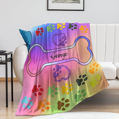Personalized Paw Print Dog Blanket - Image 5