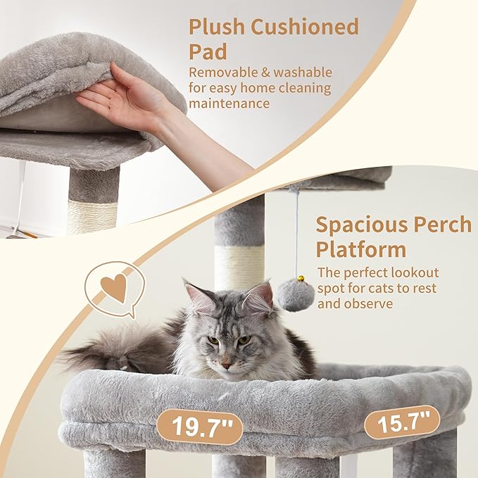 Heybly Cat Tree, 71-Inch Tall Cat Tower - Image 3