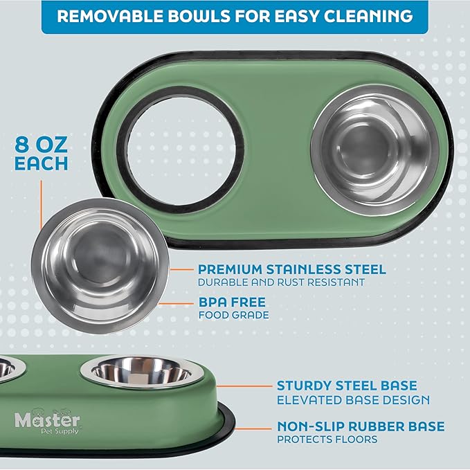 Master Pet Supply Double Dog Bowls Set - Image 3