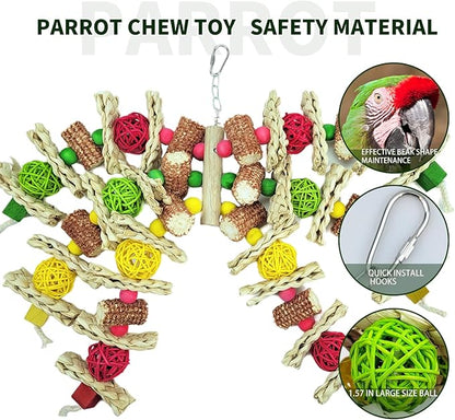 Cokliomc Parrot Toys, Natural Corncob Bird Chew Toys - Image 2