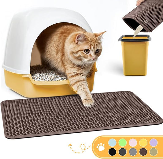 Cat Litter Mat - 23.2'' x 14.6'' Small Litter Trapping Mat, Waterproof by Powools