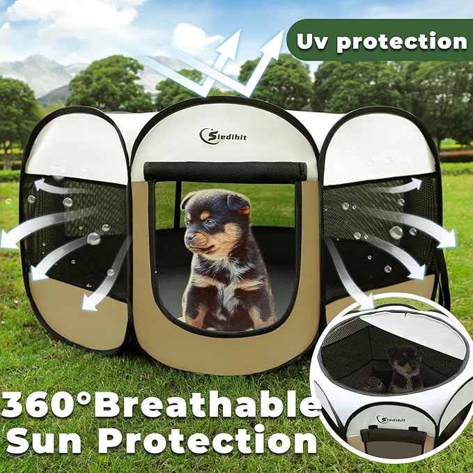 Siedihit Dog Cat Playpen, Small Puppy Pet Playpen, Dog Crate Tent Cage - Image 5