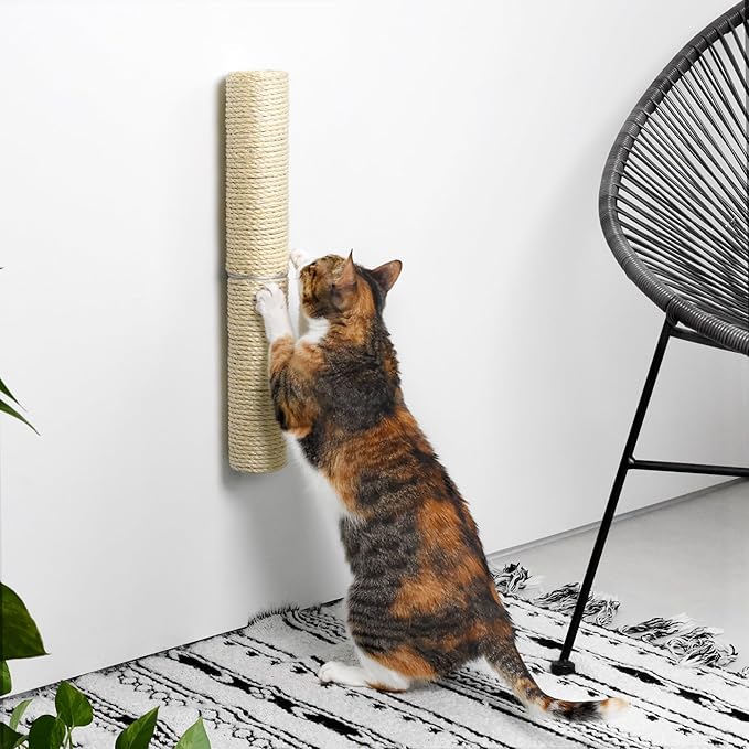 xympo 18" Compact Wall Mounted Cat Scratcher, Sisal Scratching Post by xympo