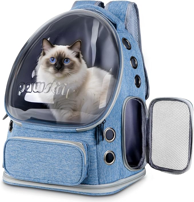 Cat Backpack Carrier with Large Space Bubble Window, Airline Approved by pawstrip