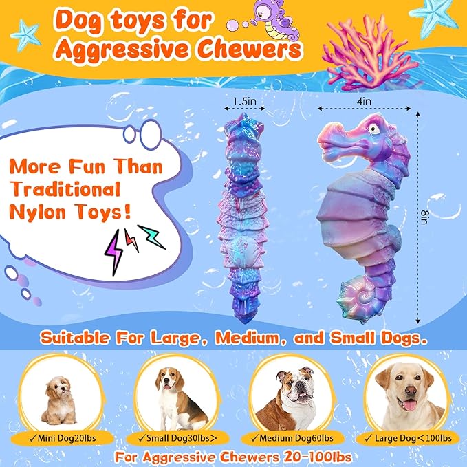 Jeefome Dog Chew Toys for Aggressive Chewers: Squeaky Dog Chew Toys for Large - Image 4