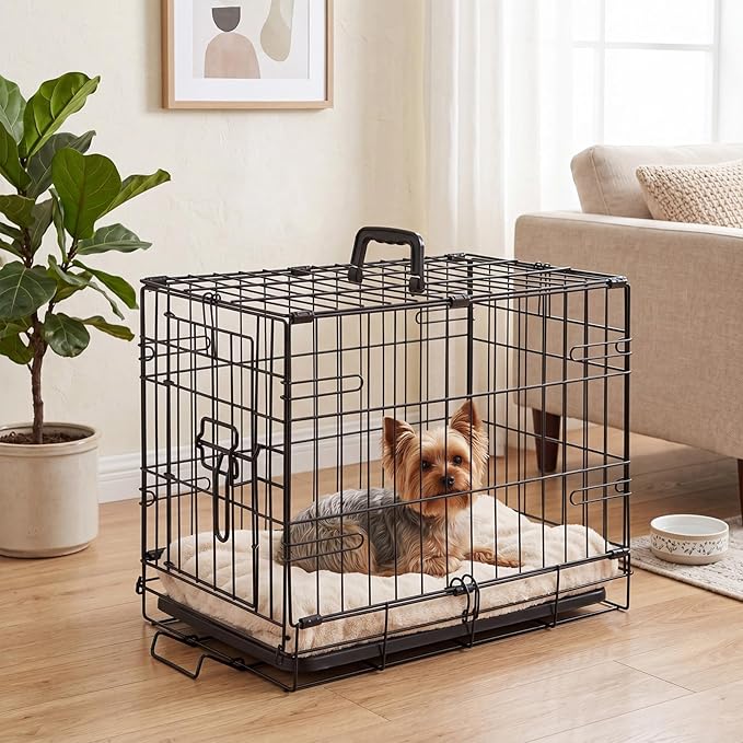 Sweetcrispy 18 Inch Single Door Dog Crate, Metal Pet Kennel - Image 2