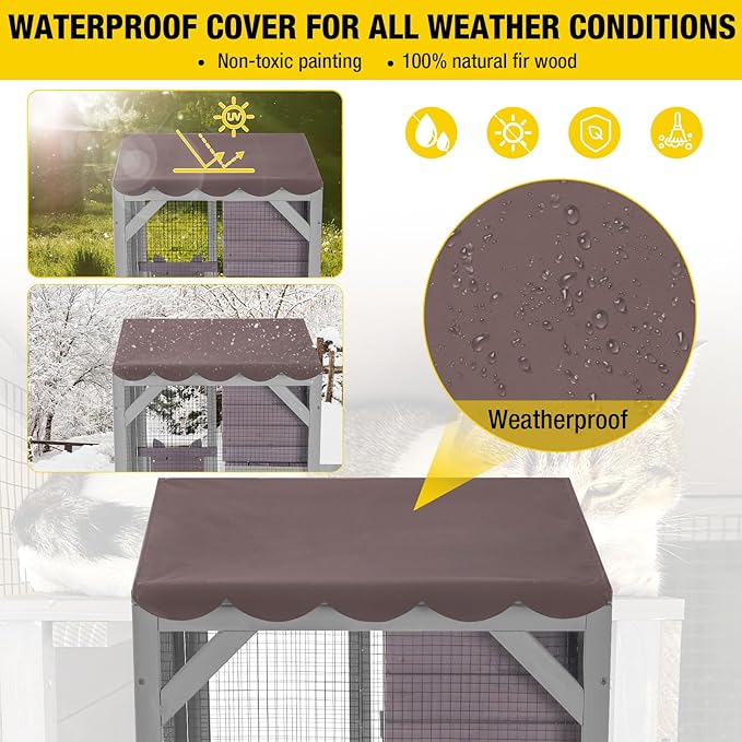 Cat House Outdoor Catio for Catis Mobile Enclosures on Wheels Large Cat Cage - Image 5