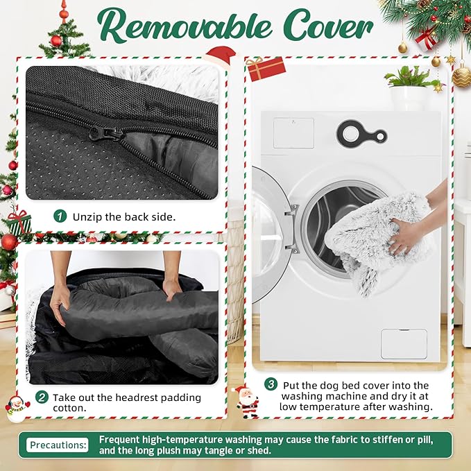 GGIB Calming Dog Bed Christmas Throw Blanket Fluffy Plush Dog Mat Furniture - Image 4