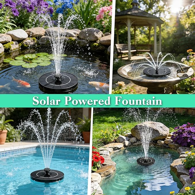 DDcafor Solar Fountain for Bird Bath, 3.5W Solar Powered Water Fountain Pump - Image 5