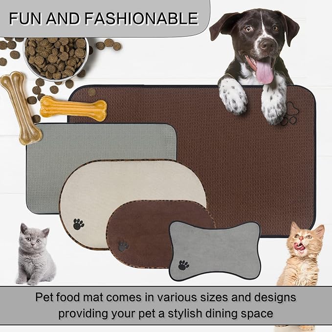 SINLAND Microfiber Extra-Large Pet Food Mat Dish Drying Mat Dog Feeding Mats - Image 8