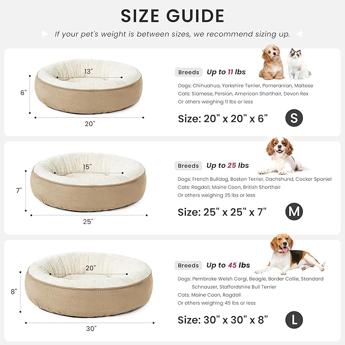 Love's cabin Round Donut Cat and Dog Cushion Bed, 24in Pet Bed - Image 5