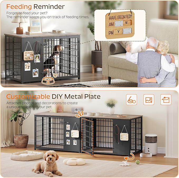 YATINEY Foldable Dog Crate Furniture, Dog Crate - Image 4