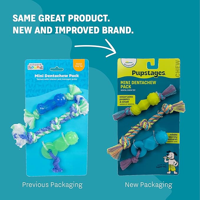 Mini Dentachew Pack Dental Chew Toy, Fetch & Tug Rope, Puppies & Small Dogs - Image 7