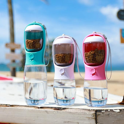 Dog Water Bottle with Food Container, Portable Leak Proof Pet Water Dispenser - Image 2
