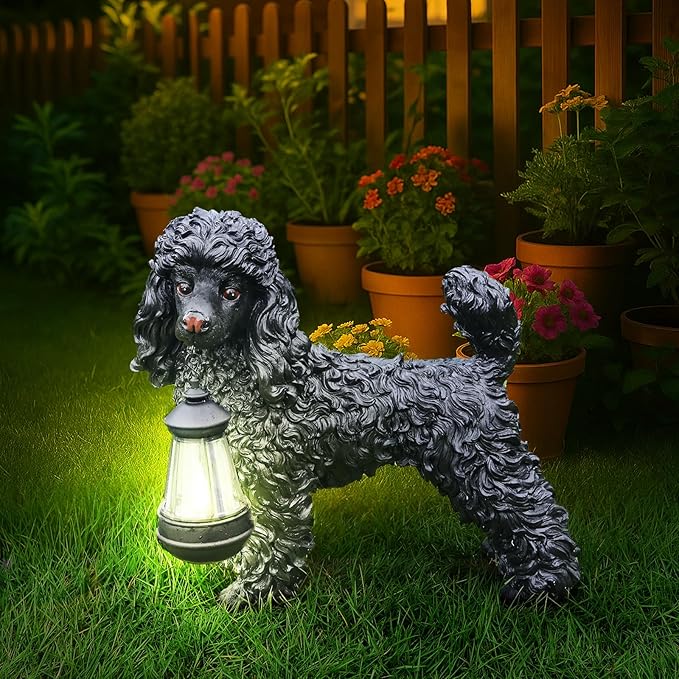 Black Poodle Dog Garden Statue - Image 2