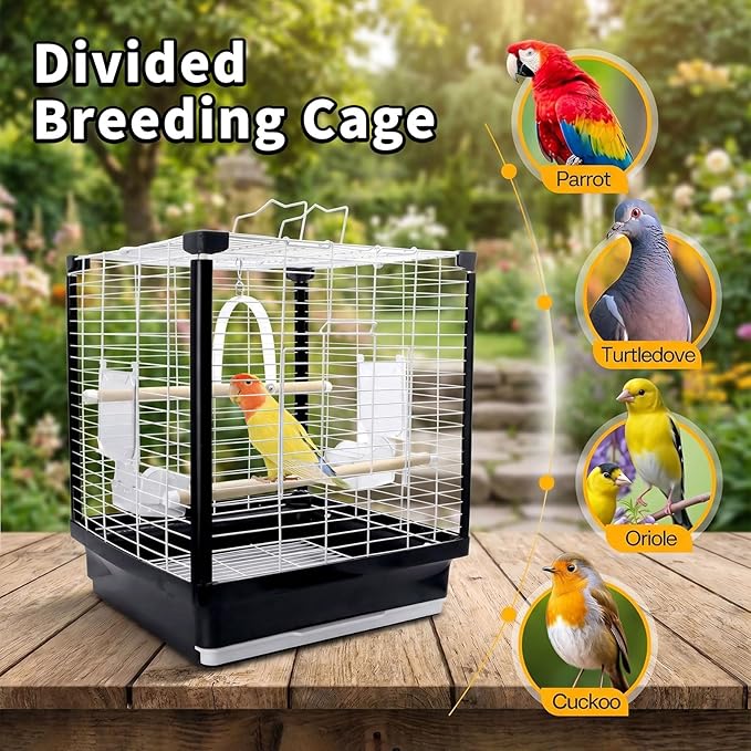 17.5 Inch Small Bird Cage & Travel Carrier – Portable Parrot Cage - Image 5