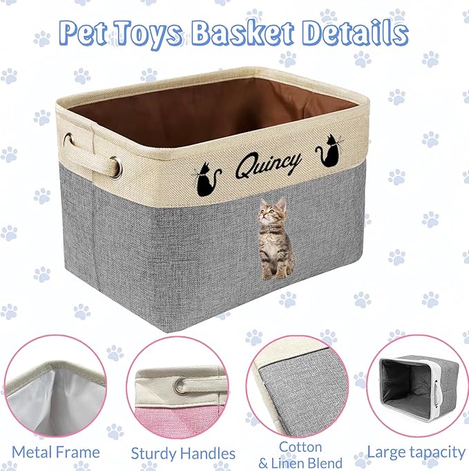 Personalized Dog Cat Toy Basket - Image 5