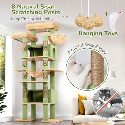 Globlazer XXL Cactus Giant Cat Tree, 83 Inch Heavy Duty Cactus Tall Cat Tower - Image 5
