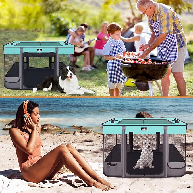 Paw Ballet Foldable Pet Kitten Playpen, Waterproof Portable Dog Cat Playpen - Image 7