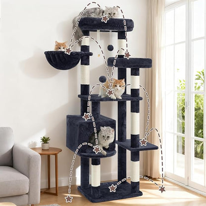 Gitelsnour Cat Tree for Indoor Cats, 55.1 inch Cat Tower - Image 6