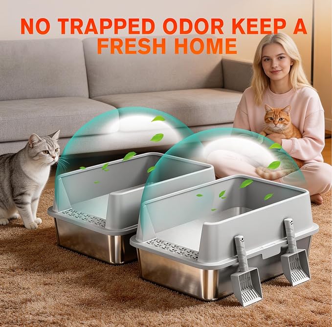 2PACK Stainless Steel Litter Box, Metal Litter Boxs - Image 7