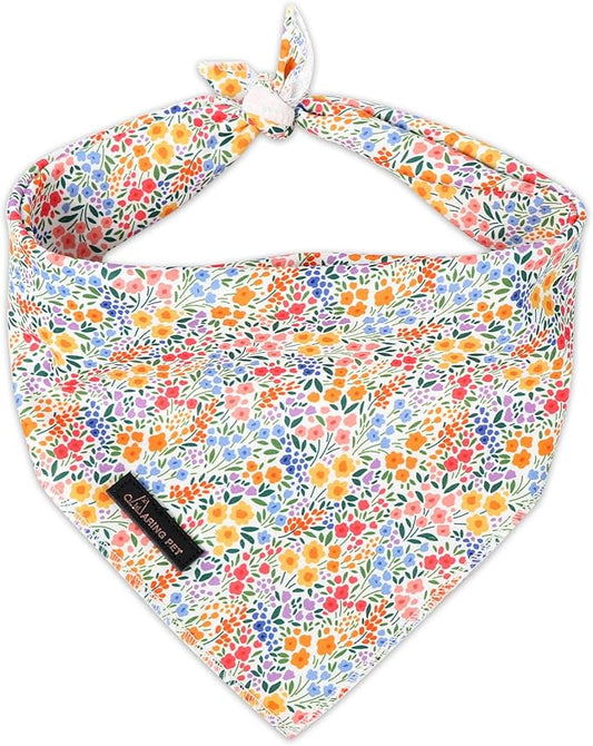ARING PET Girl Dog Bandana, Spring Summer Daisy Floral Pet Bandana Scarf by ARINGPET
