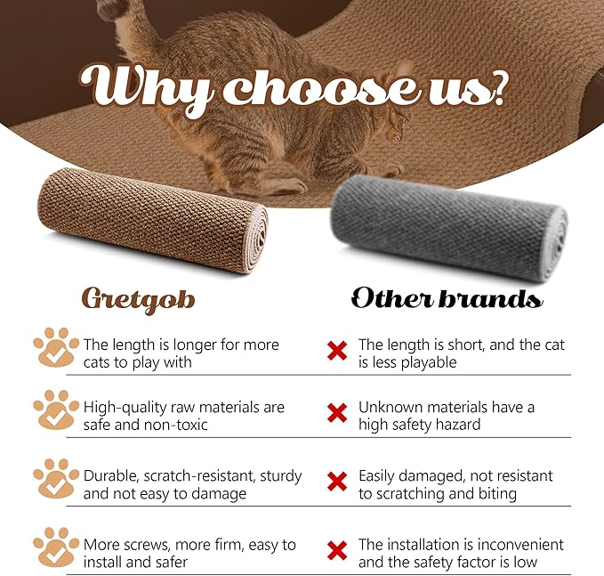 80"x15.7" Cat Wall Scratching Mat, Extra Large Cat Climbing Carpet - Image 4